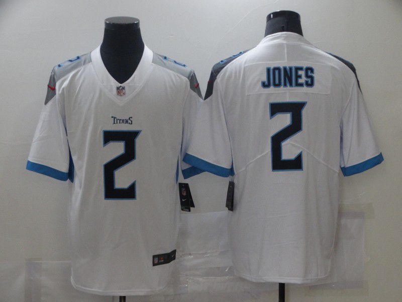 Men Tennessee Titans #2 Jones White 2021 Vapor Untouchable Limited Player Nike NFL Jersey
